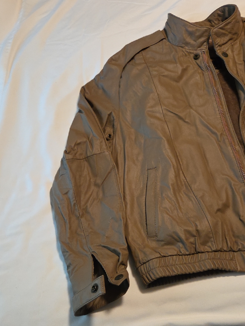 #H1013 Fingerhut Fashions Men's Brown Leather Zip-Up Casual Jacket